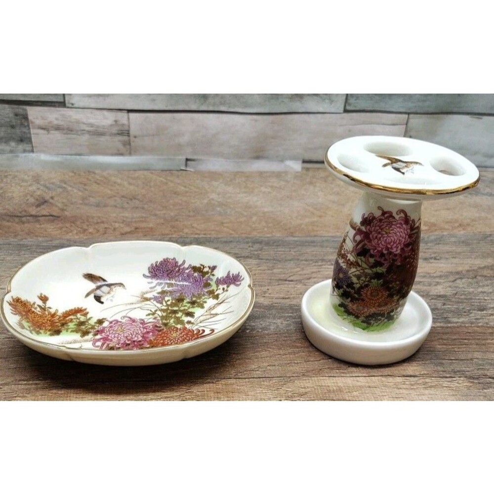 Shibata Japan 2 Piece Bathroom Set: Soap Dish, Toothbrush Holder To Cotton Core
